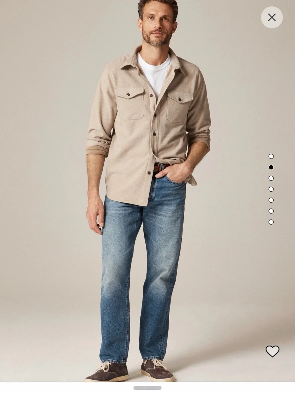 J. Crew Men's Neutral Beige Shirt Jacket